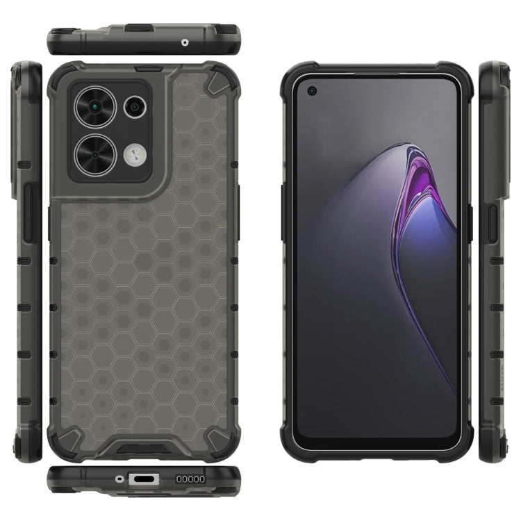 For OPPO Reno8 Shockproof Honeycomb PC + TPU Phone Case