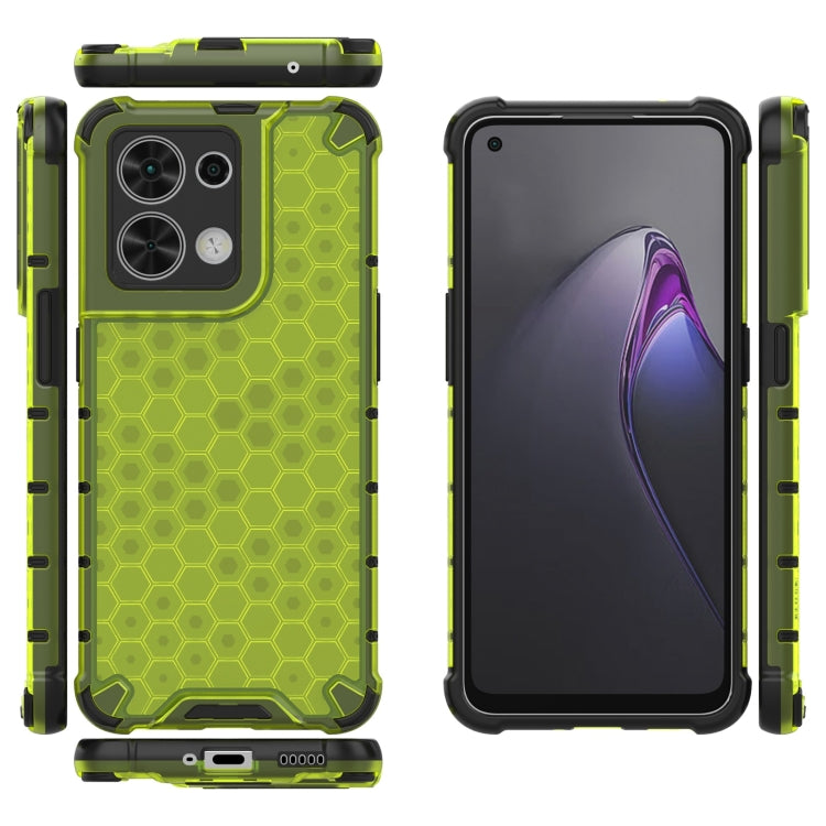 For OPPO Reno8 Shockproof Honeycomb PC + TPU Phone Case