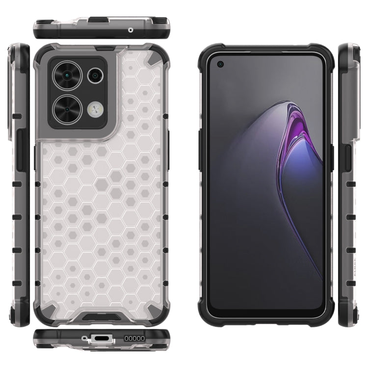 For OPPO Reno8 Shockproof Honeycomb PC + TPU Phone Case