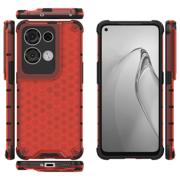 For OPPO Reno8 Pro+ Shockproof Honeycomb PC + TPU Phone Case