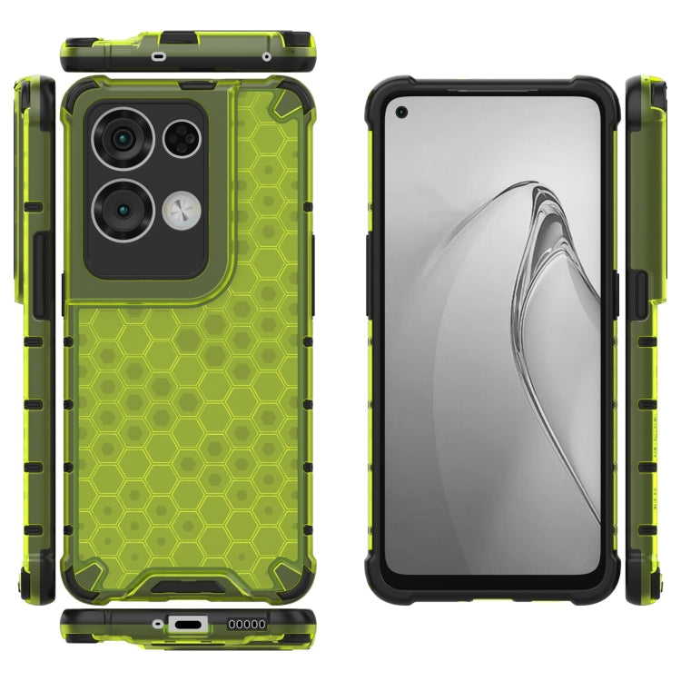 For OPPO Reno8 Pro+ Shockproof Honeycomb PC + TPU Phone Case