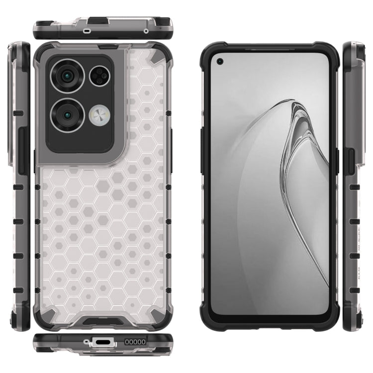 For OPPO Reno8 Pro+ Shockproof Honeycomb PC + TPU Phone Case