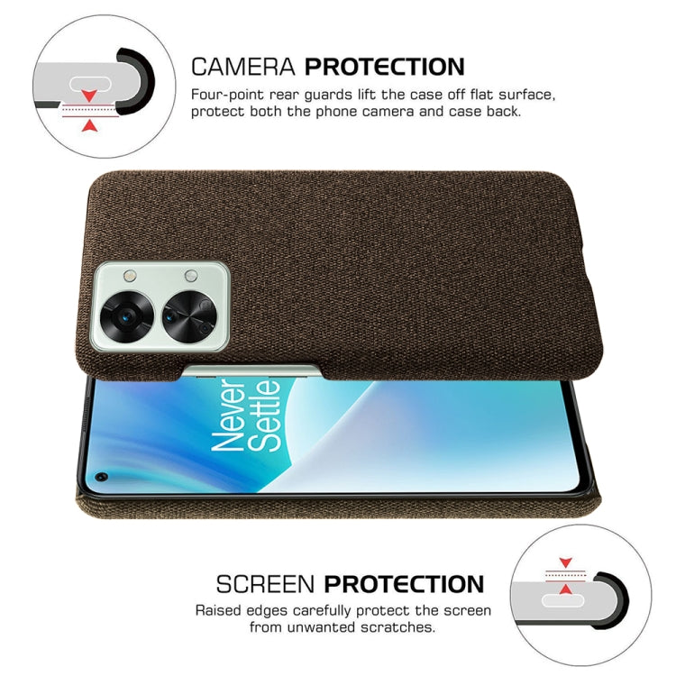 For OnePlus Nord 2T 5G Cloth Coated Hard Plastic Phone Case