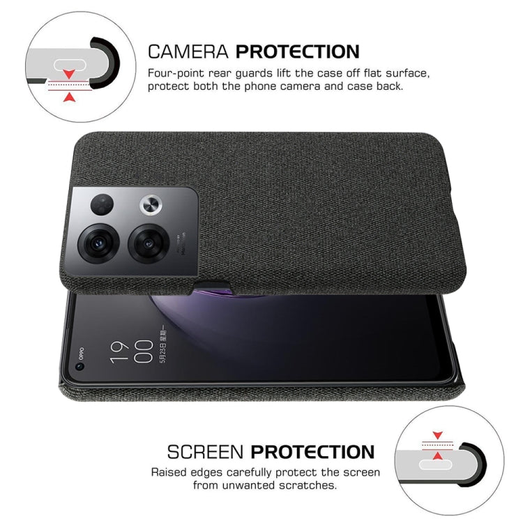 For OPPO Reno8 Pro+ Cloth Coated Hard Plastic Phone Case