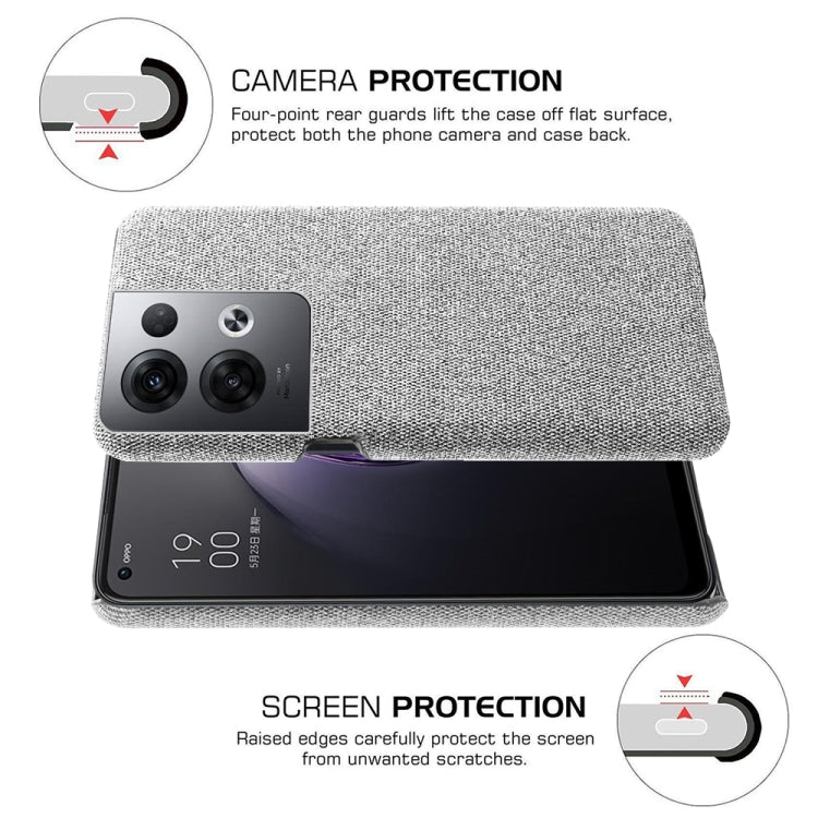 For OPPO Reno8 Pro+ Cloth Coated Hard Plastic Phone Case