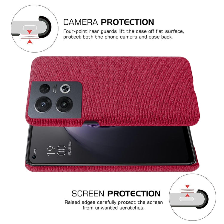 For OPPO Reno8 Pro Cloth Coated Hard Plastic Phone Case