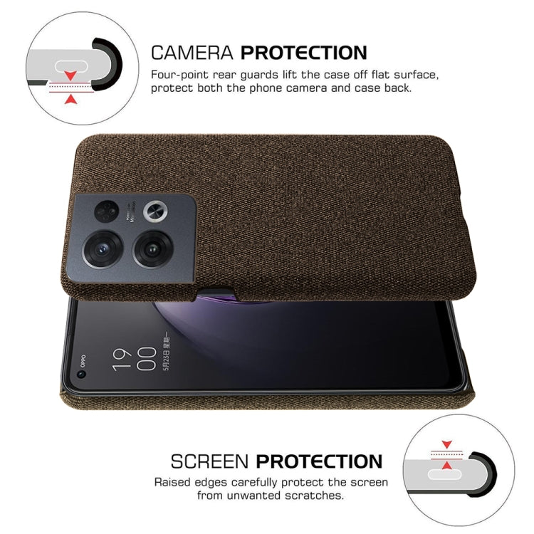 For OPPO Reno8 Pro Cloth Coated Hard Plastic Phone Case