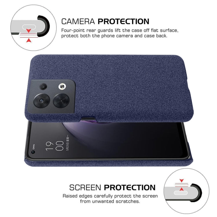 For OPPO Reno8 Cloth Coated Hard Plastic Phone Case