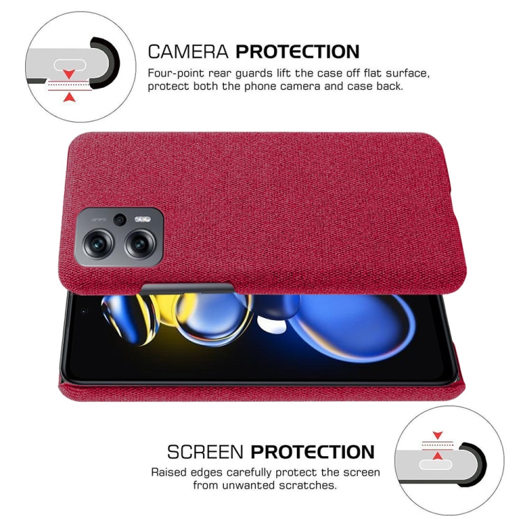 For Xiaomi Redmi Note 11T Pro Cloth Coated Hard Plastic Phone Case