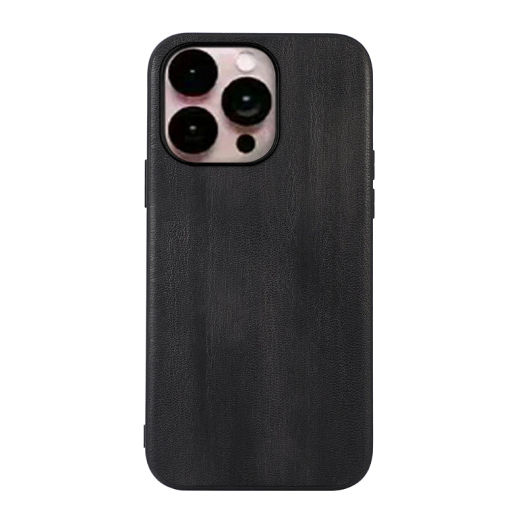 For iPhone 14 Pro Max Yellow Cow Texture PU Phone Case