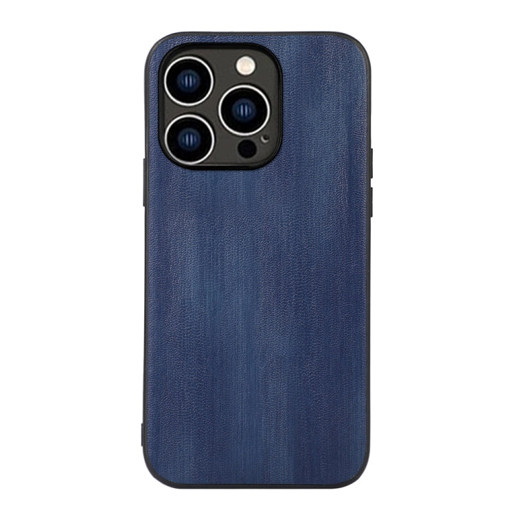 For iPhone 14 Pro Yellow Cow Texture PU Phone Case