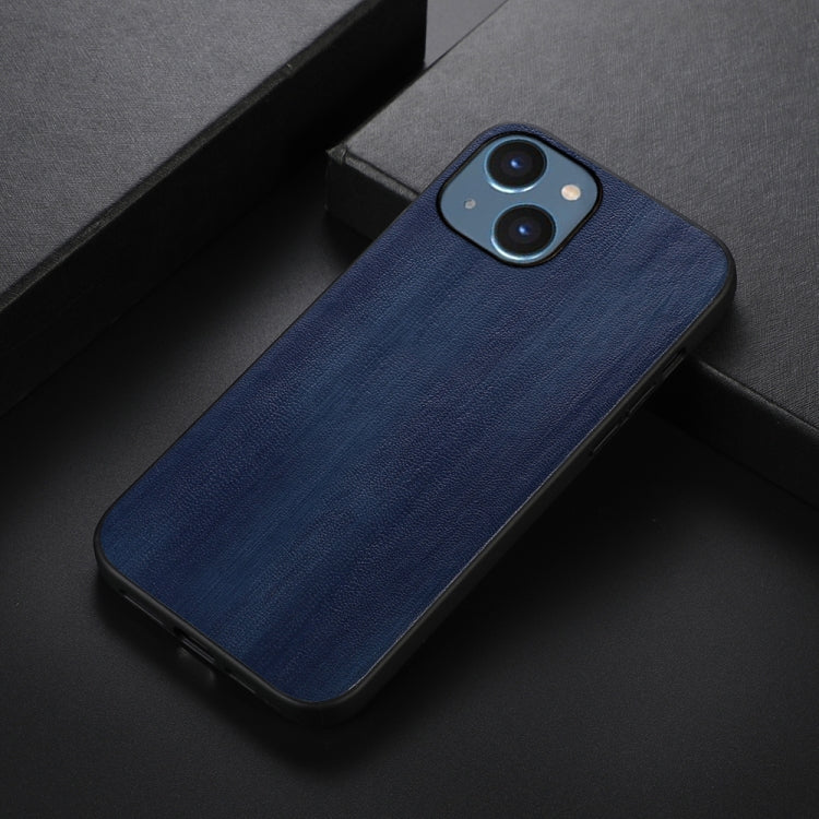 For iPhone 14 Yellow Cow Texture PU Phone Case