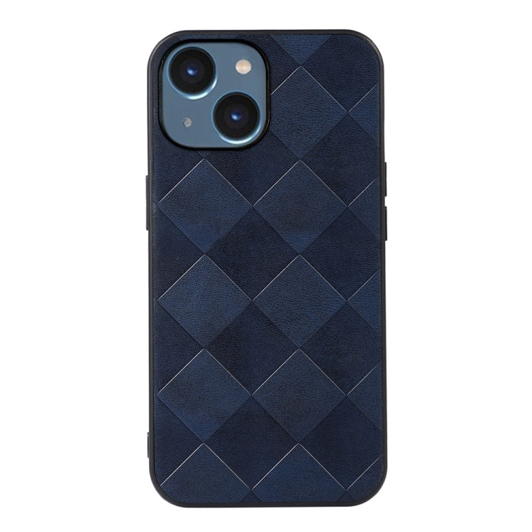For iPhone 14 Plus Weave Plaid PU Phone Case