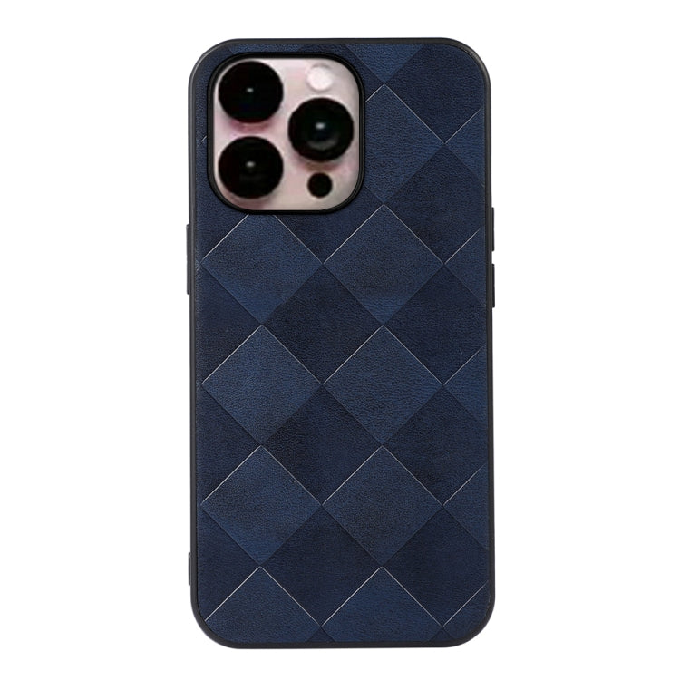 For iPhone 14 Pro Max Weave Plaid PU Phone Case