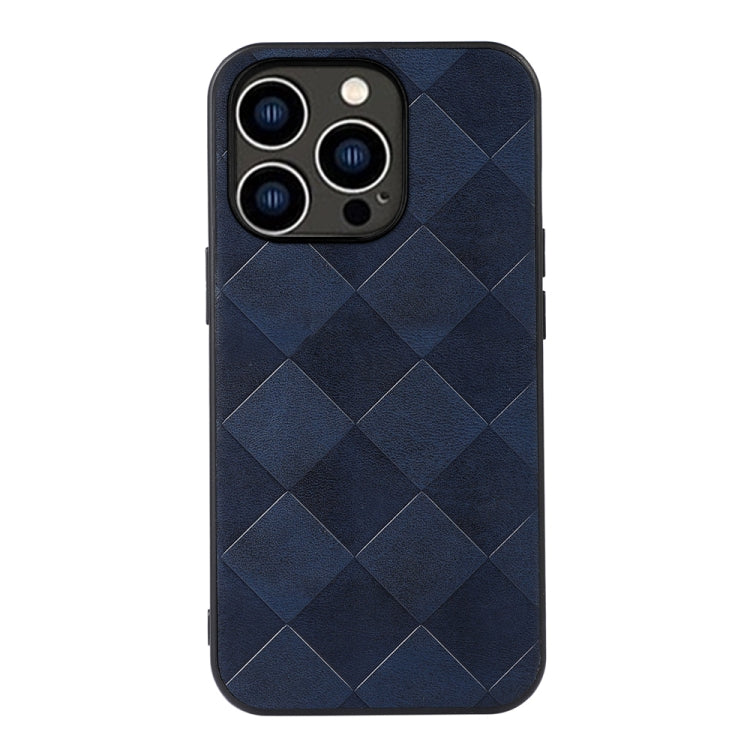 For iPhone 14 Pro Weave Plaid PU Phone Case