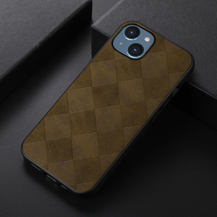 For iPhone 14 Weave Plaid PU Phone Case