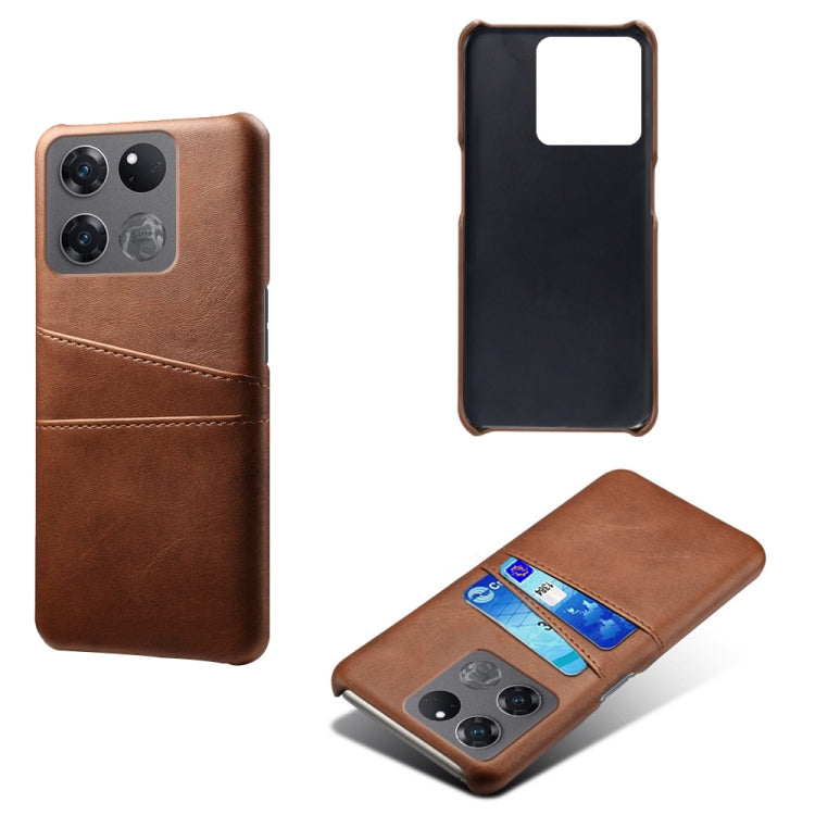 For OnePlus Ace Racing Dual Card Slots Calf Texture PC + PU Phone Case