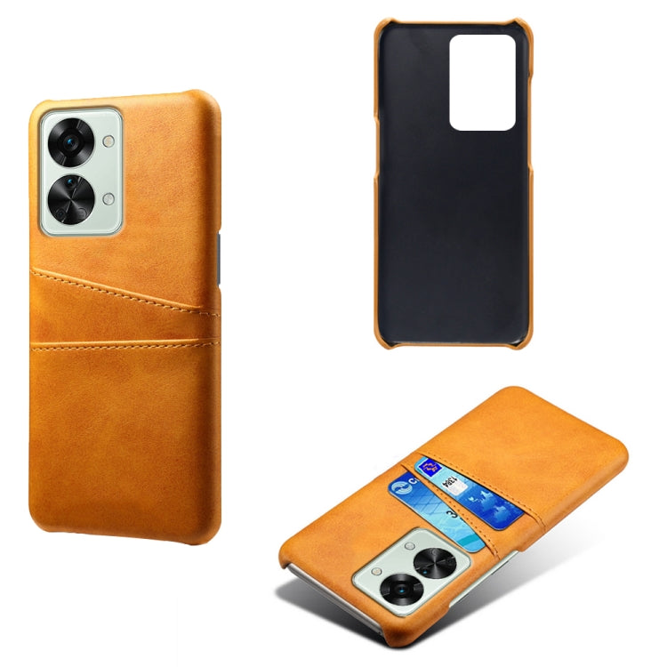 For OnePlus Nord 2T 5G Dual Card Slots Calf Texture PC + PU Phone Case