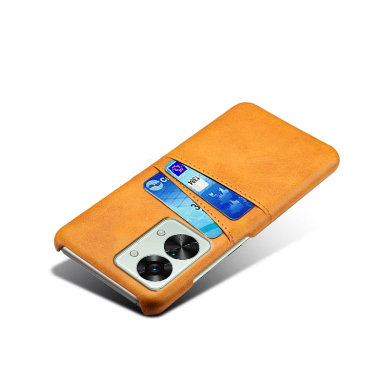 For OnePlus Nord 2T 5G Dual Card Slots Calf Texture PC + PU Phone Case