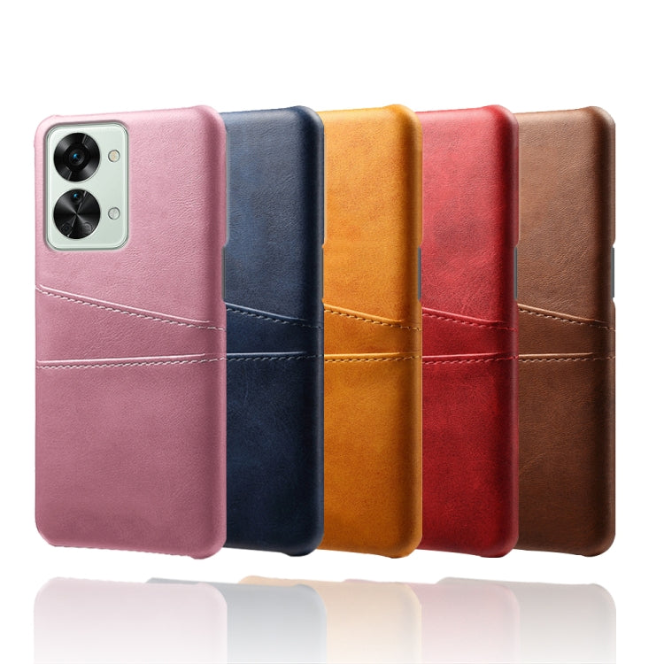 For OnePlus Nord 2T 5G Dual Card Slots Calf Texture PC + PU Phone Case