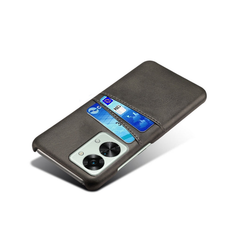 For OnePlus Nord 2T 5G Dual Card Slots Calf Texture PC + PU Phone Case