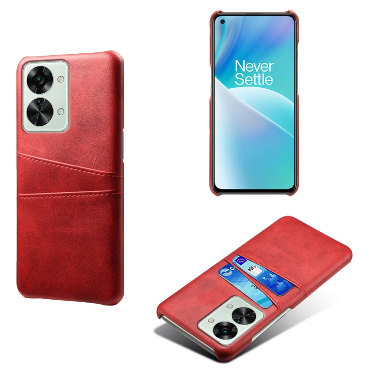For OnePlus Nord 2T 5G Dual Card Slots Calf Texture PC + PU Phone Case