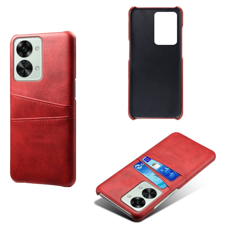 For OnePlus Nord 2T 5G Dual Card Slots Calf Texture PC + PU Phone Case