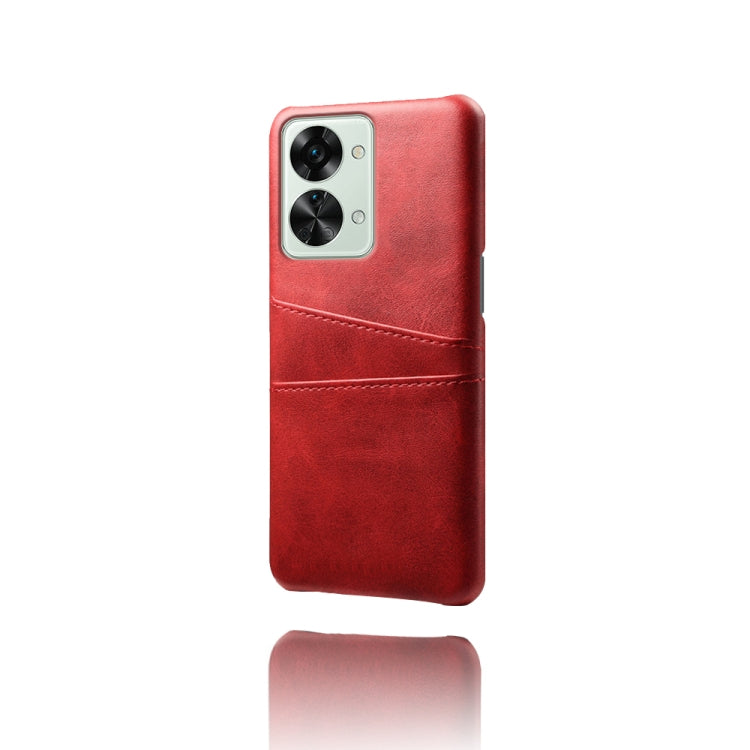 For OnePlus Nord 2T 5G Dual Card Slots Calf Texture PC + PU Phone Case