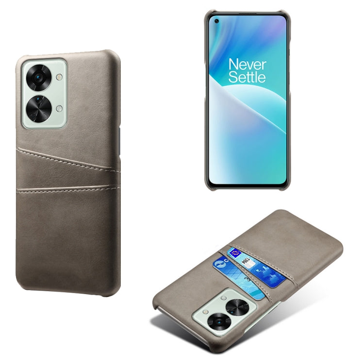 For OnePlus Nord 2T 5G Dual Card Slots Calf Texture PC + PU Phone Case