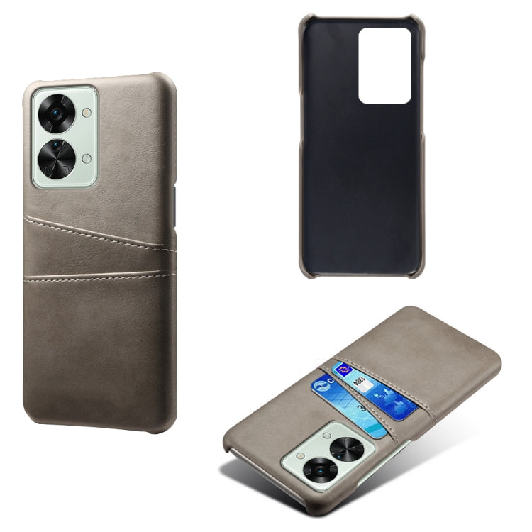 For OnePlus Nord 2T 5G Dual Card Slots Calf Texture PC + PU Phone Case