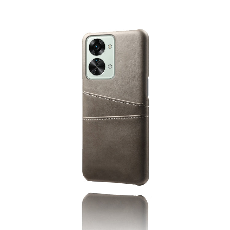 For OnePlus Nord 2T 5G Dual Card Slots Calf Texture PC + PU Phone Case