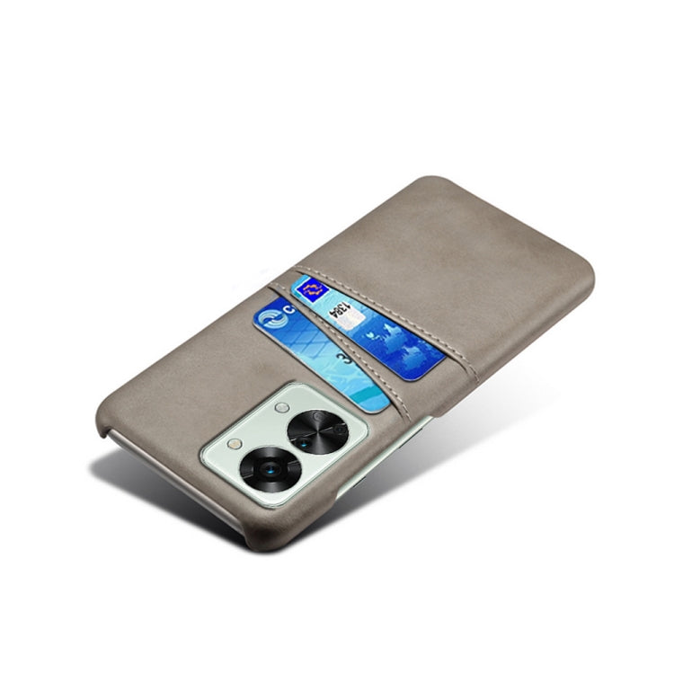 For OnePlus Nord 2T 5G Dual Card Slots Calf Texture PC + PU Phone Case