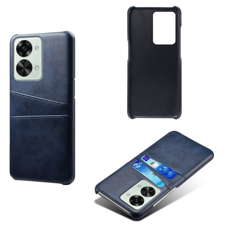 For OnePlus Nord 2T 5G Dual Card Slots Calf Texture PC + PU Phone Case