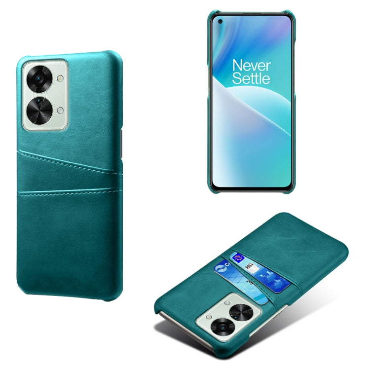 For OnePlus Nord 2T 5G Dual Card Slots Calf Texture PC + PU Phone Case