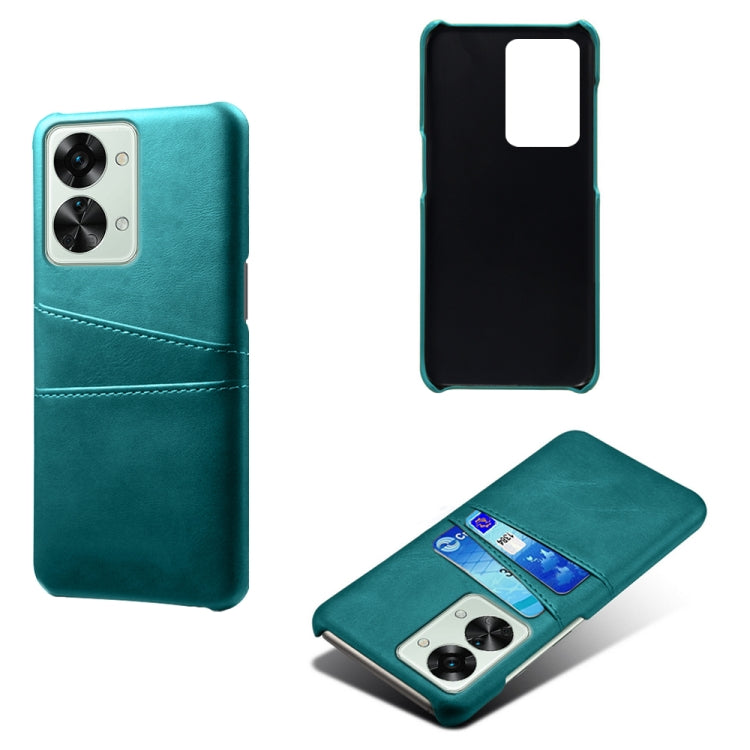 For OnePlus Nord 2T 5G Dual Card Slots Calf Texture PC + PU Phone Case