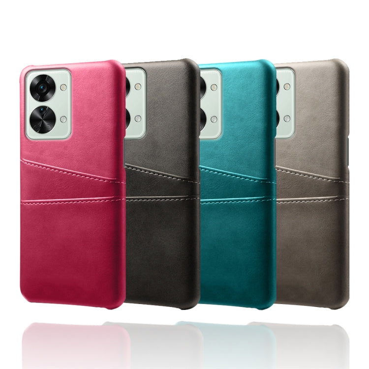 For OnePlus Nord 2T 5G Dual Card Slots Calf Texture PC + PU Phone Case
