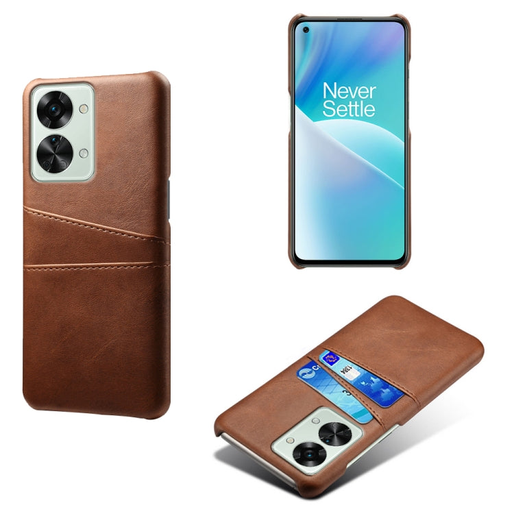 For OnePlus Nord 2T 5G Dual Card Slots Calf Texture PC + PU Phone Case