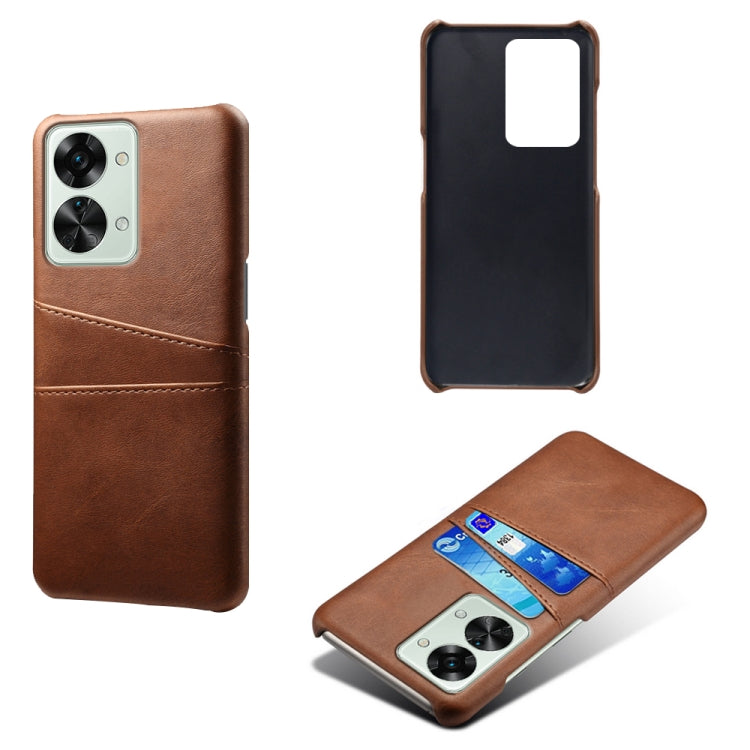 For OnePlus Nord 2T 5G Dual Card Slots Calf Texture PC + PU Phone Case
