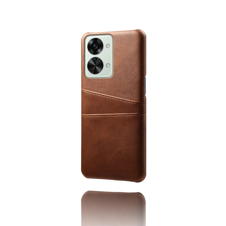 For OnePlus Nord 2T 5G Dual Card Slots Calf Texture PC + PU Phone Case