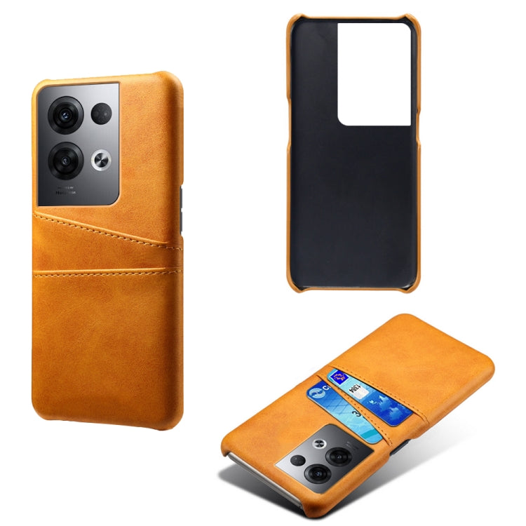 For OPPO Reno8 Pro+ Dual Card Slots Calf Texture PC + PU Phone Case