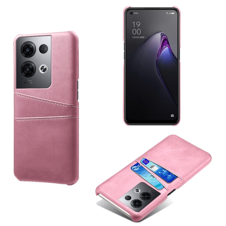 For OPPO Reno8 Pro+ Dual Card Slots Calf Texture PC + PU Phone Case