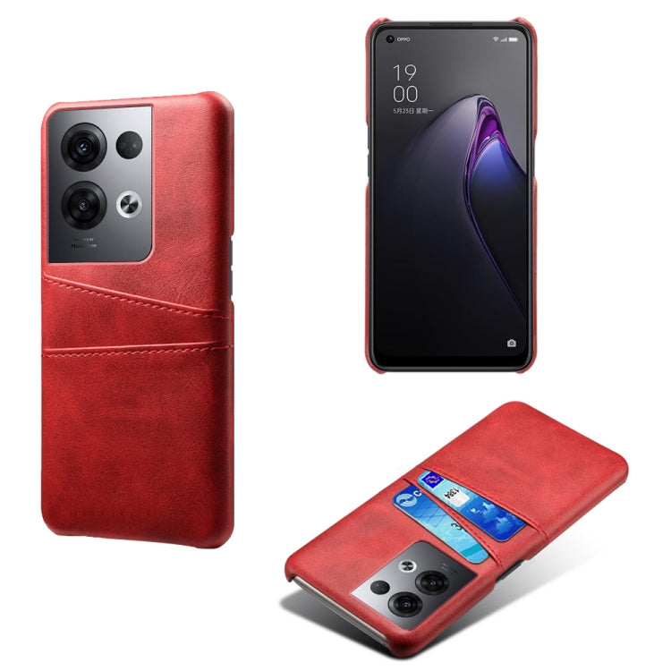 For OPPO Reno8 Pro+ Dual Card Slots Calf Texture PC + PU Phone Case