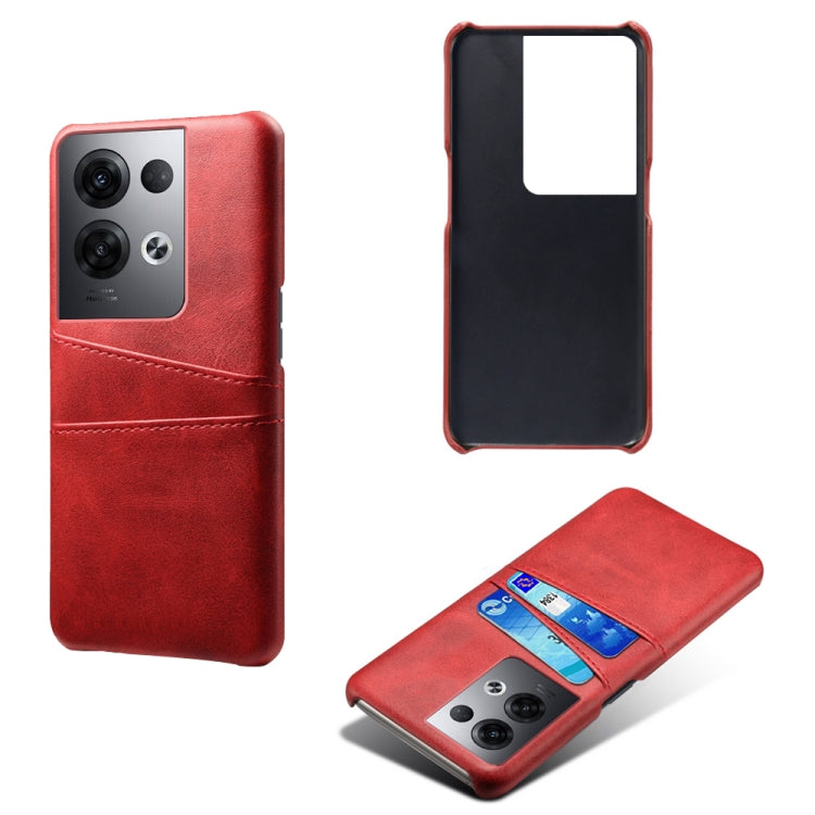 For OPPO Reno8 Pro+ Dual Card Slots Calf Texture PC + PU Phone Case