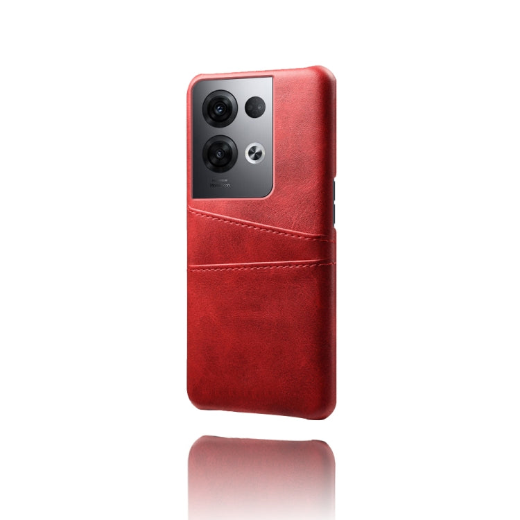 For OPPO Reno8 Pro+ Dual Card Slots Calf Texture PC + PU Phone Case