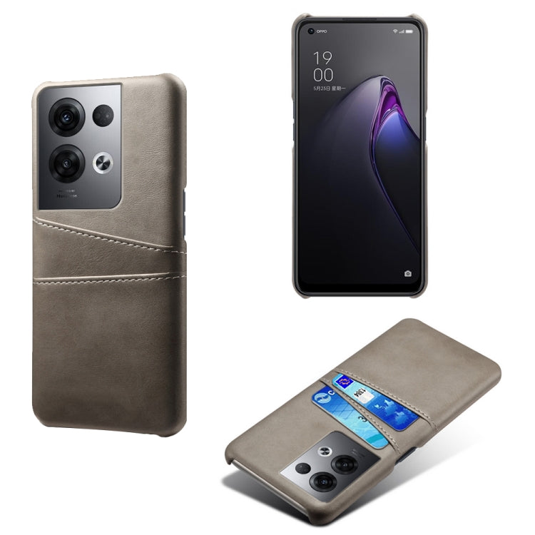 For OPPO Reno8 Pro+ Dual Card Slots Calf Texture PC + PU Phone Case