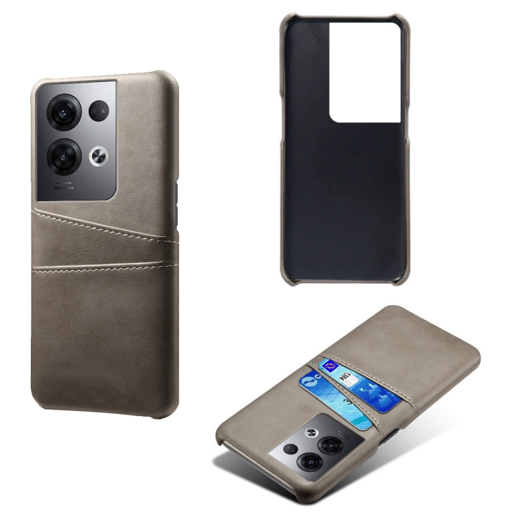 For OPPO Reno8 Pro+ Dual Card Slots Calf Texture PC + PU Phone Case