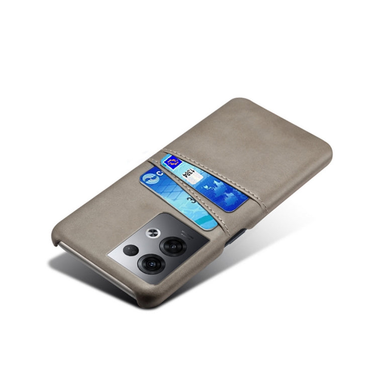 For OPPO Reno8 Pro+ Dual Card Slots Calf Texture PC + PU Phone Case