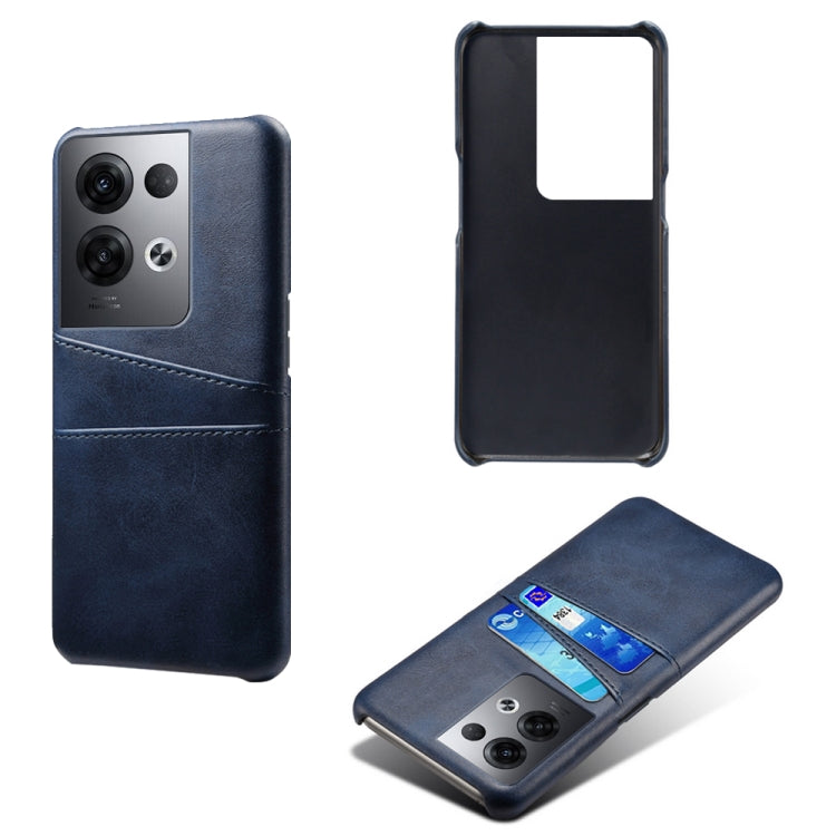 For OPPO Reno8 Pro+ Dual Card Slots Calf Texture PC + PU Phone Case