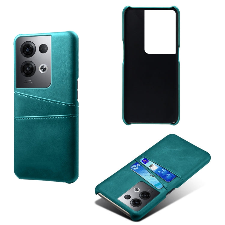 For OPPO Reno8 Pro+ Dual Card Slots Calf Texture PC + PU Phone Case