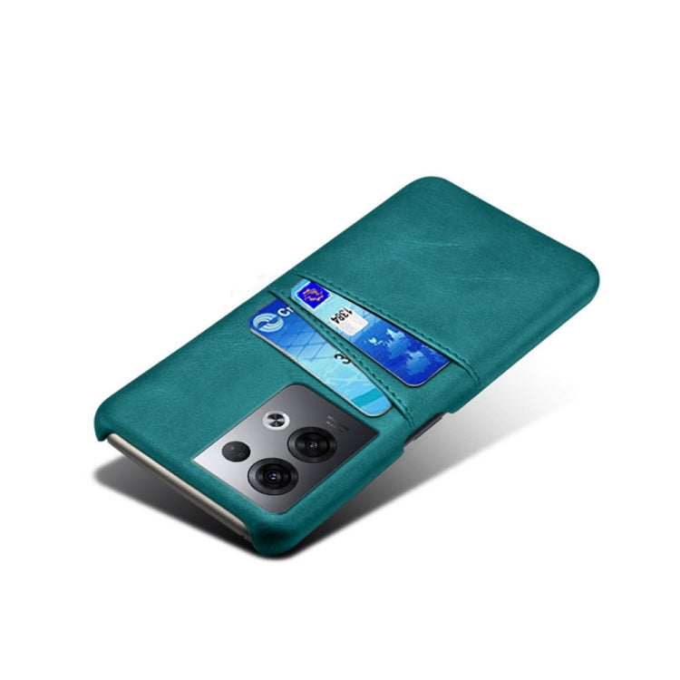 For OPPO Reno8 Pro+ Dual Card Slots Calf Texture PC + PU Phone Case